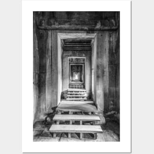 Endless Portals, Angkor Wat - BW Posters and Art